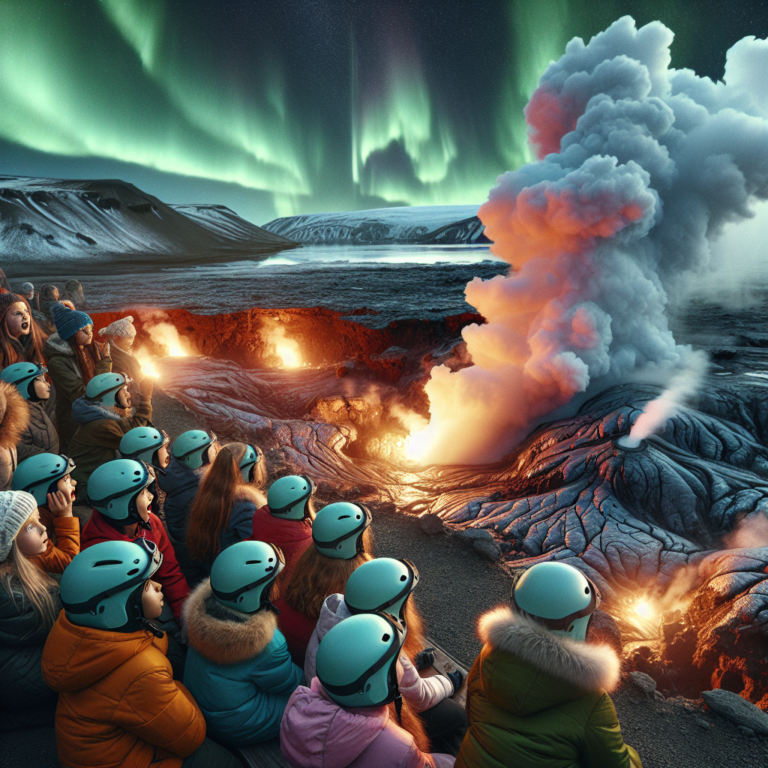 "Capturing the awe-inspiring power of volcanic energy, a photography for children of Iceland's geothermal exploration!"