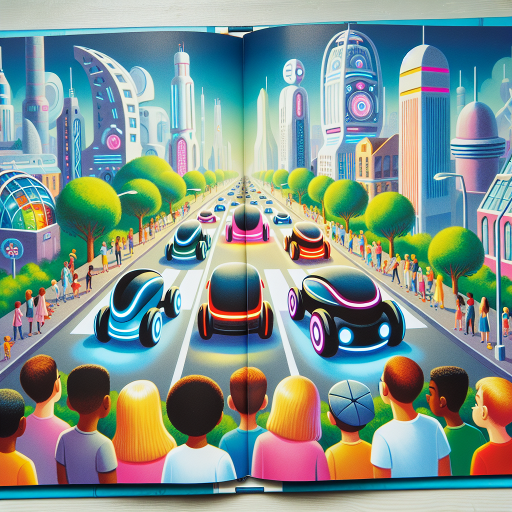 "A captivating photography book for children showcasing the exciting future of intelligent cars!"