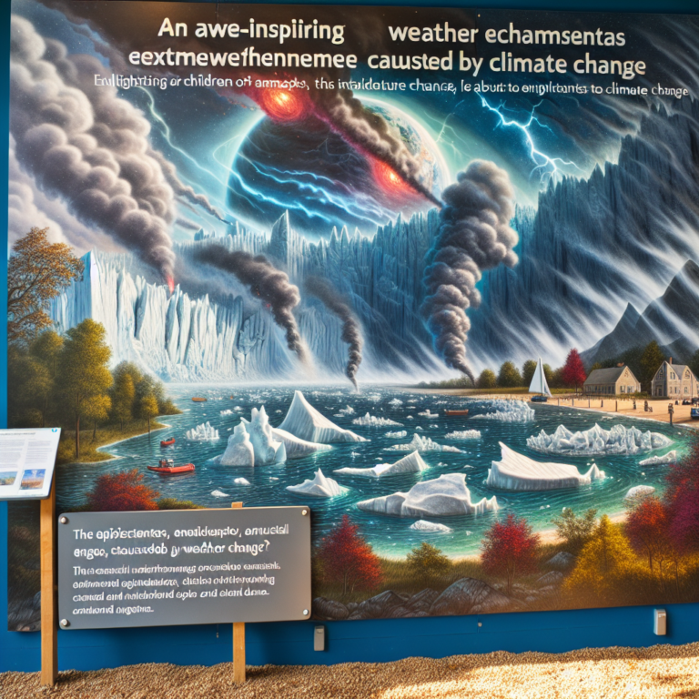 "A breathtaking photography for children showcasing the awe-inspiring world of extreme weather phenomena caused by anthropogenic climate change."