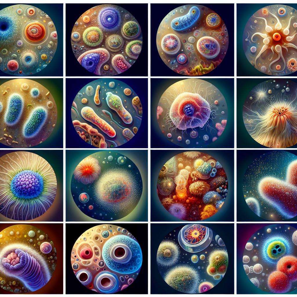 "A captivating photo series for children exploring the fascinating world of microscopic organisms."