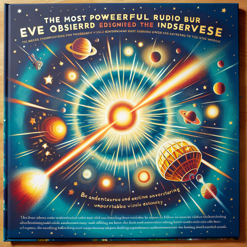 "A captivating photography for children of the awe-inspiring universe, revealing the mysteries behind the most powerful radio burst ever observed."