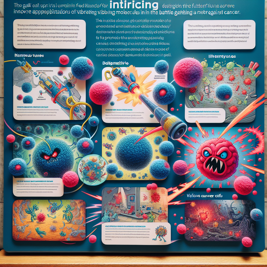 "A captivating photo gallery for children showcasing the groundbreaking use of vibrating molecules to combat cancer."