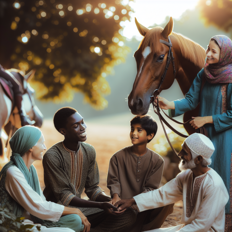 A photography for children of an endearing horse capturing its remarkable bond with humans.