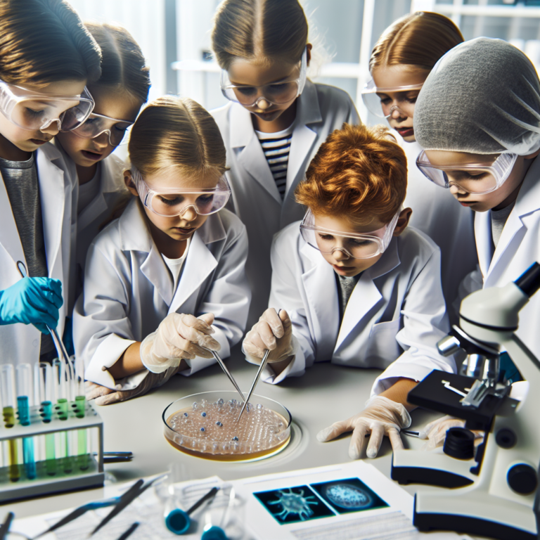 "A photography for children of scientists using dental stem cells to grow bones."