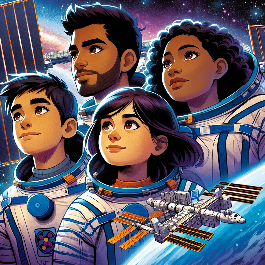 "A captivating photography for children of four courageous explorers setting off on an incredible space adventure aboard the International Space Station."