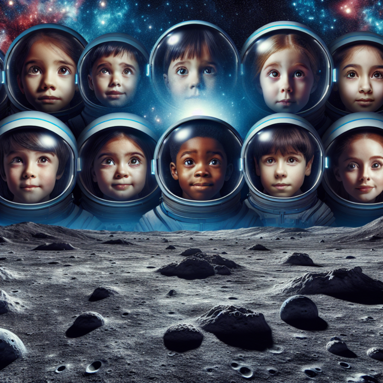 "A captivating photography for children of astronauts exploring the lunar surface during the Artemis missions, fueling their curiosity about space exploration."