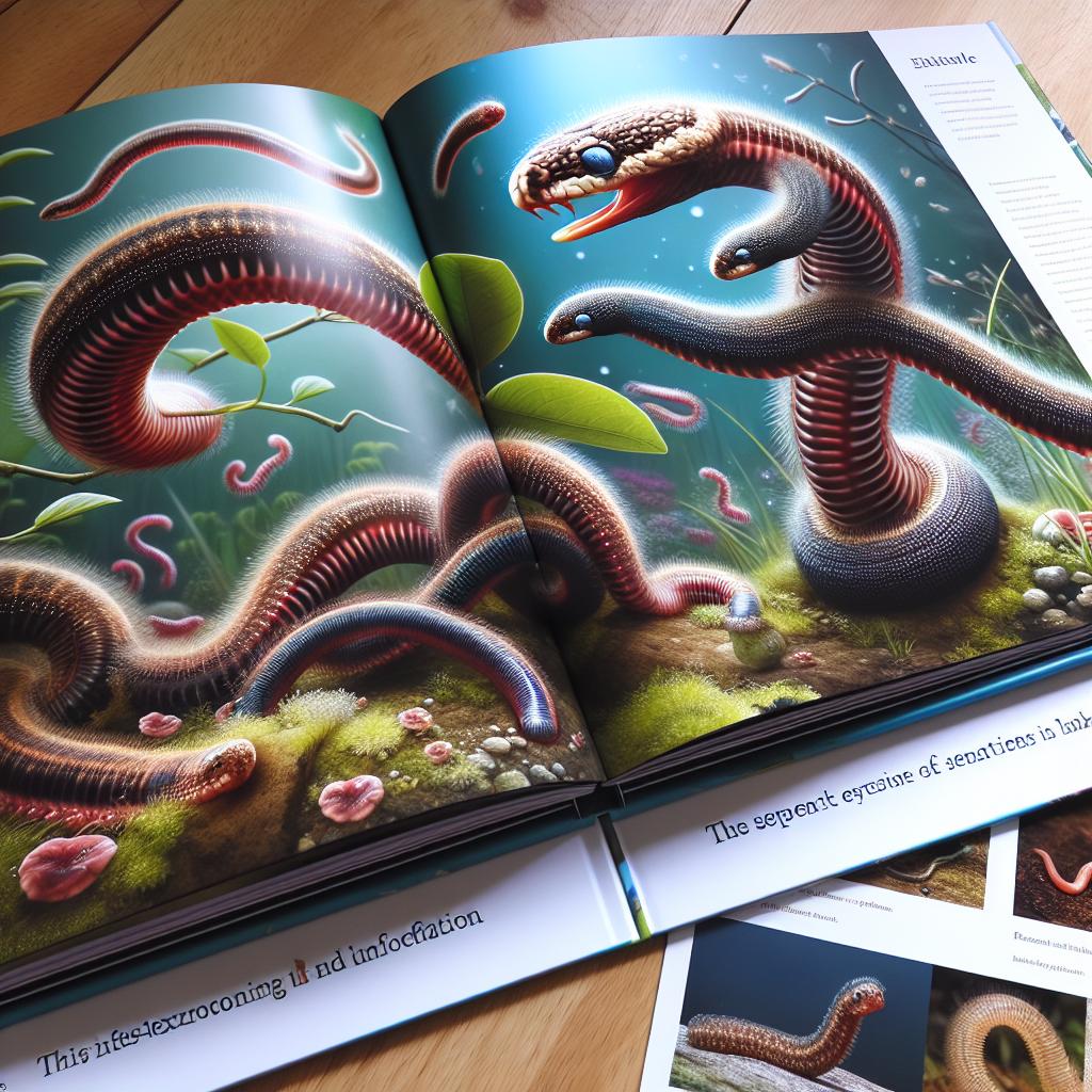 "A captivating photography book for children, showcasing the fascinating world of the mysterious serpent-like larvae and their unique behavior."