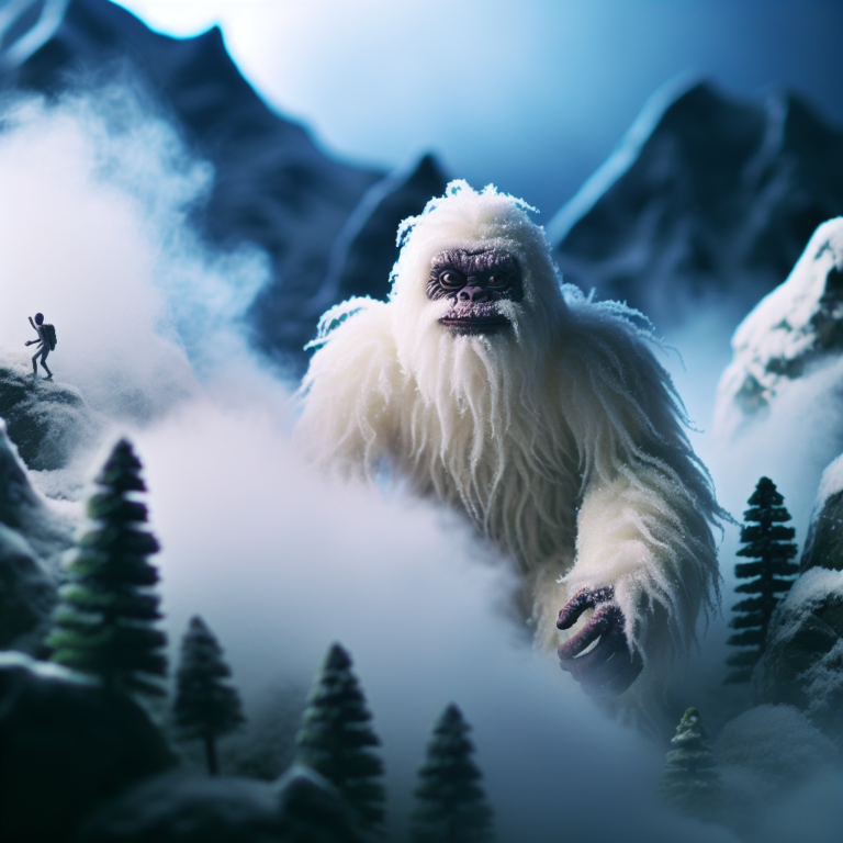 "A photography for children of the mysterious and elusive Yeti."