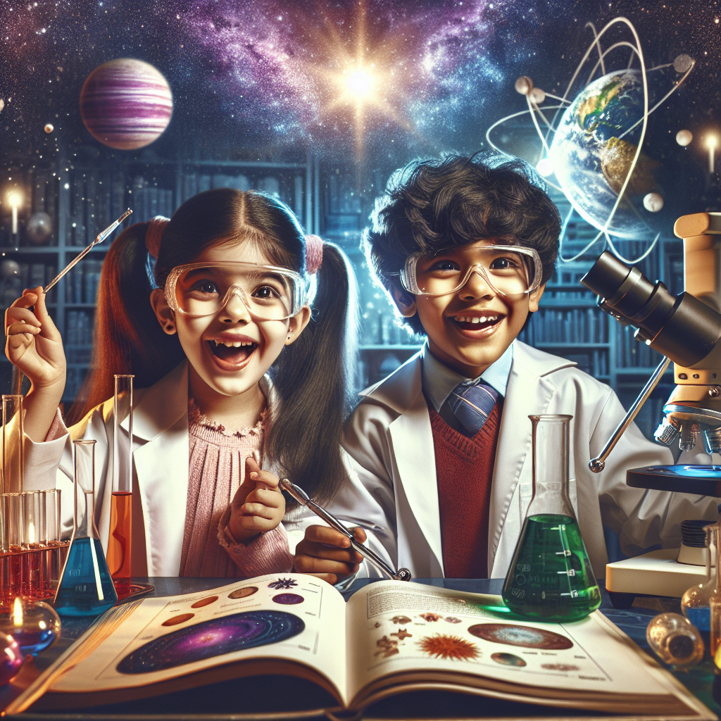 "A captivating photography for children showcasing the fascinating world of science and its wonders."