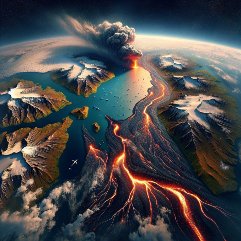 « A captivating photography for children of the extraordinary volcanic eruption in Iceland, seen from space! »