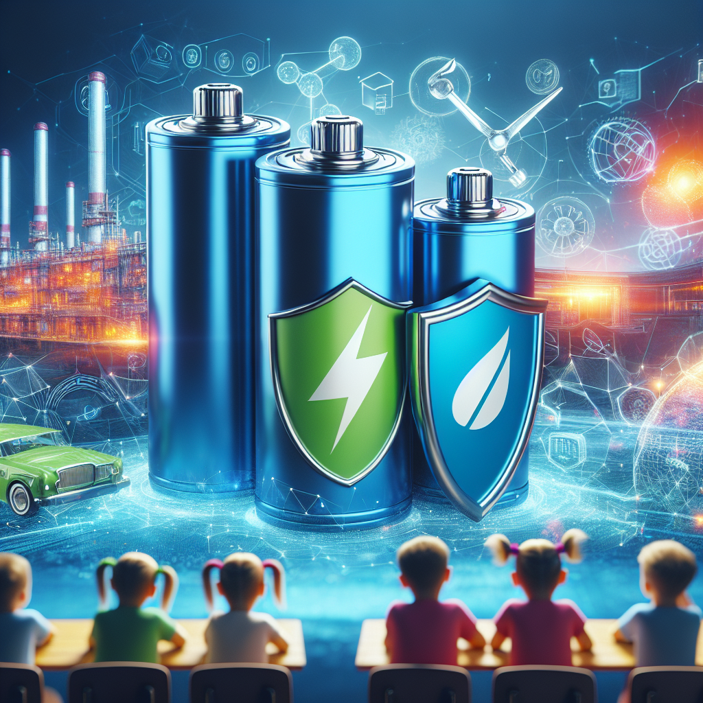 A photography for children of the safe and durable lithium batteries that eliminate the risk of explosions - an exciting glimpse into the future of energy technology!