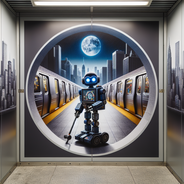 "A captivating photography for children of the retired robot K5, once patrolling the New York subway, now finding a peaceful spot in storage."