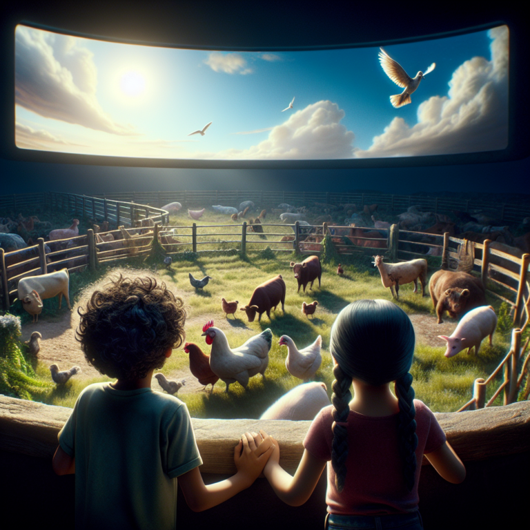 "A captivating photo story for children, shedding light on the harsh realities of animal farming and inspiring them to protect the welfare of animals."