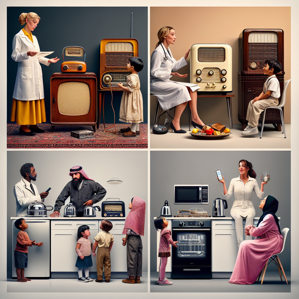 "A captivating photo series showcasing the evolution of electrical appliances and the importance of proper care for children."