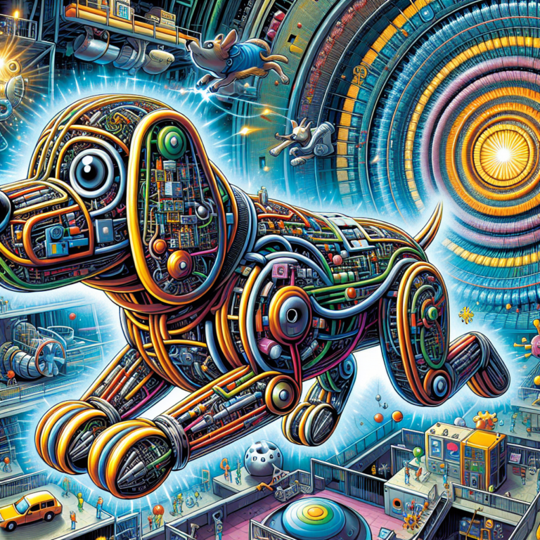 "A photography for children of CERNquadbot, the amazing robot dog exploring the mysteries of the world's largest particle accelerator, the LHC!"