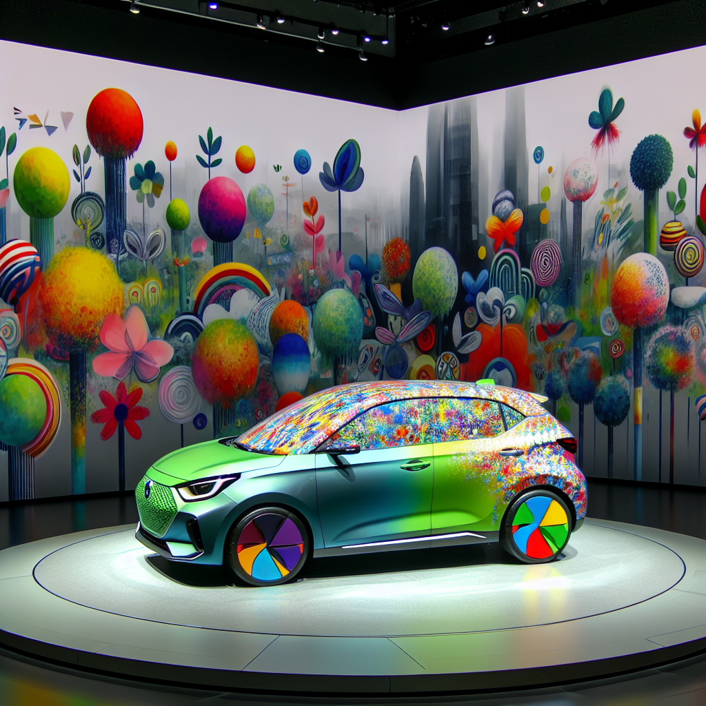 A photography for children of the eco-friendly and stylish MG3, the hybrid car that will be unveiled at the Geneva Motor Show, showcasing its modern design and sustainable technology.