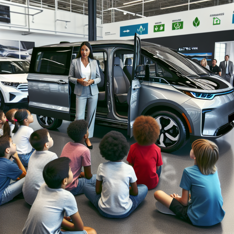 A photography for children of the new Mercedes electric van with an impressive range and eco-friendly features.