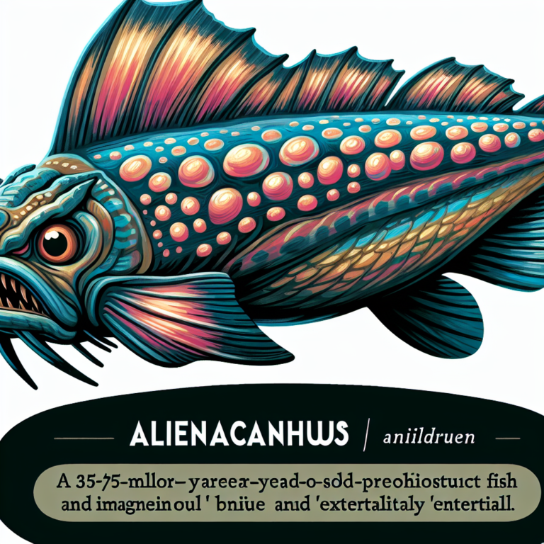 "A captivating photography for children of the Alienacanthus, a 365-million-year-old 'extraterrestrial' fish with a formidable bite."