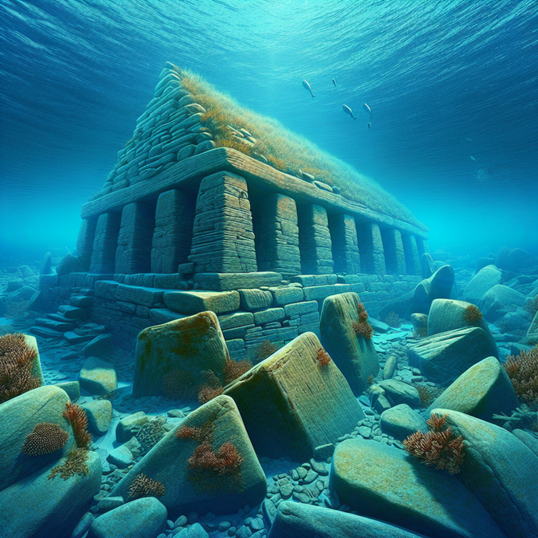 "Capture an awe-inspiring underwater photograph of the oldest human-made structure in Europe, submerged in the Baltic Sea, to enthrall young minds with the wonders of our ancient ancestors."