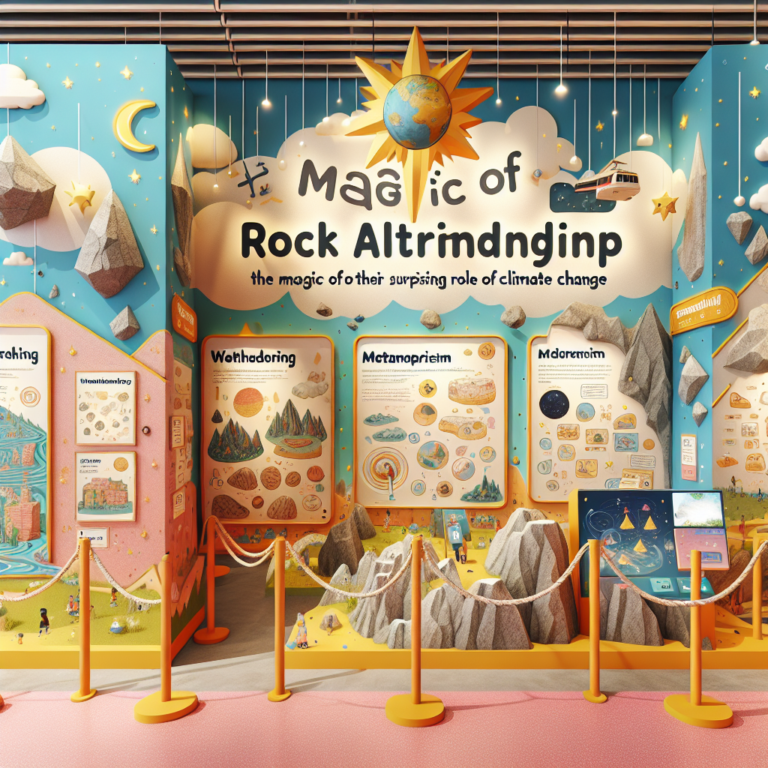 "A captivating photo exhibit for children showcasing the wonder of rock alteration and its impact on climate change!"