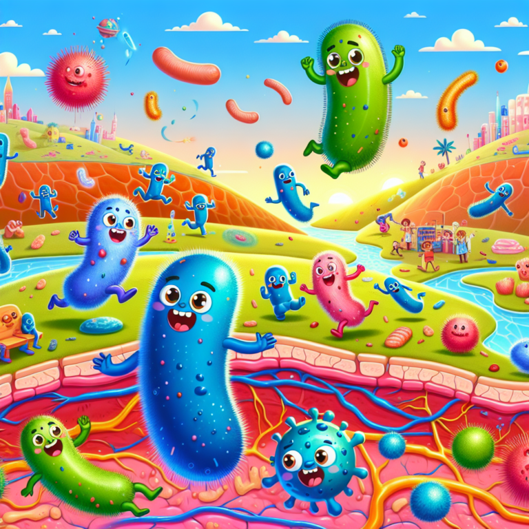 "A fun illustration for kids about the wonders of skin bacteria!"