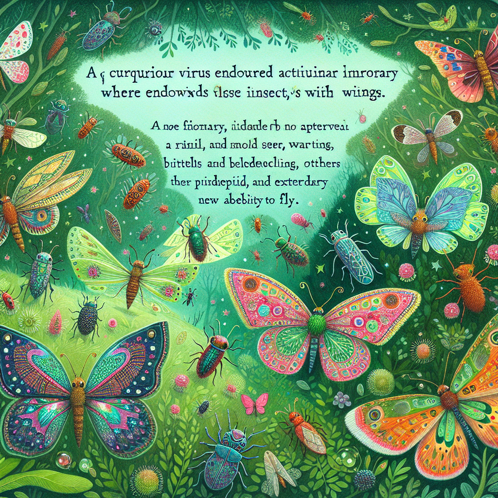"A captivating photo story for children about the magical virus that gives wings to insects."