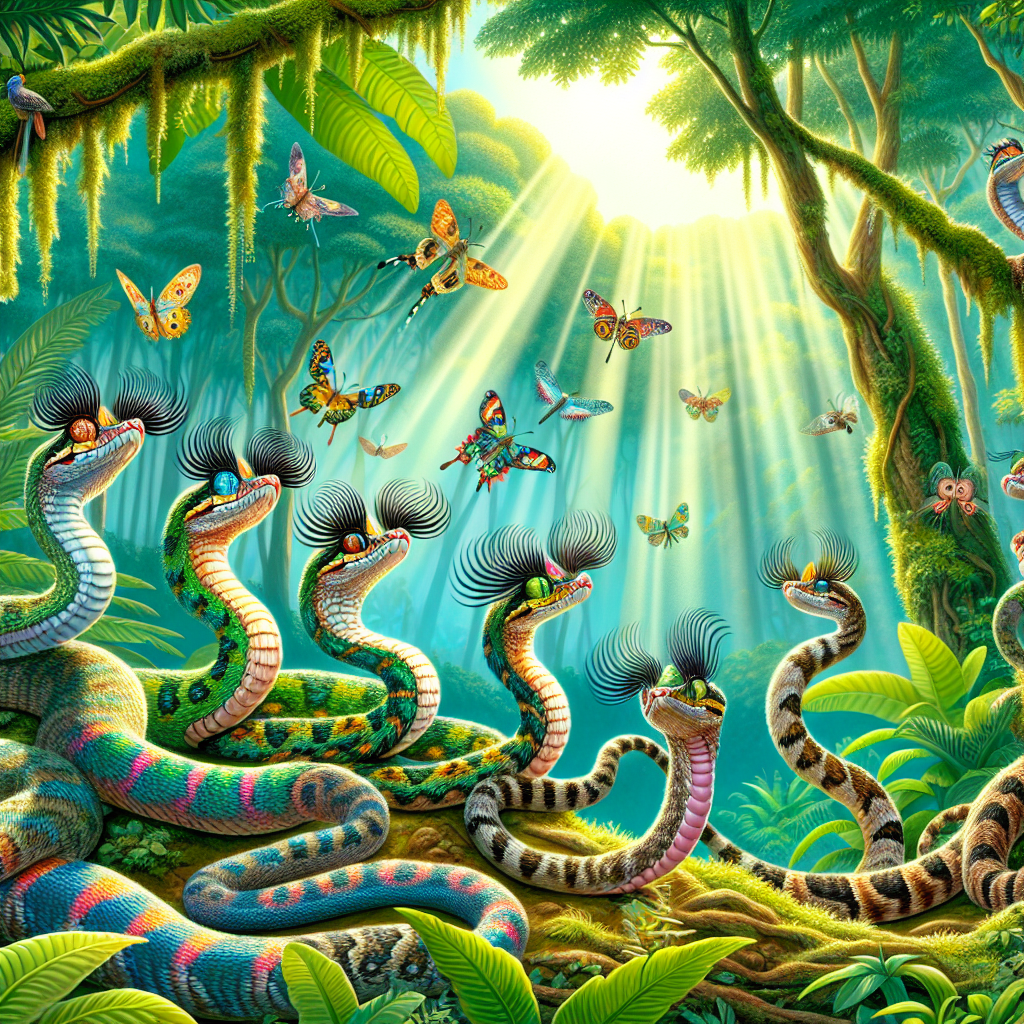 "Capture the vibrant beauty of the newly discovered eyelash vipers in South America in a children's book illustration!"