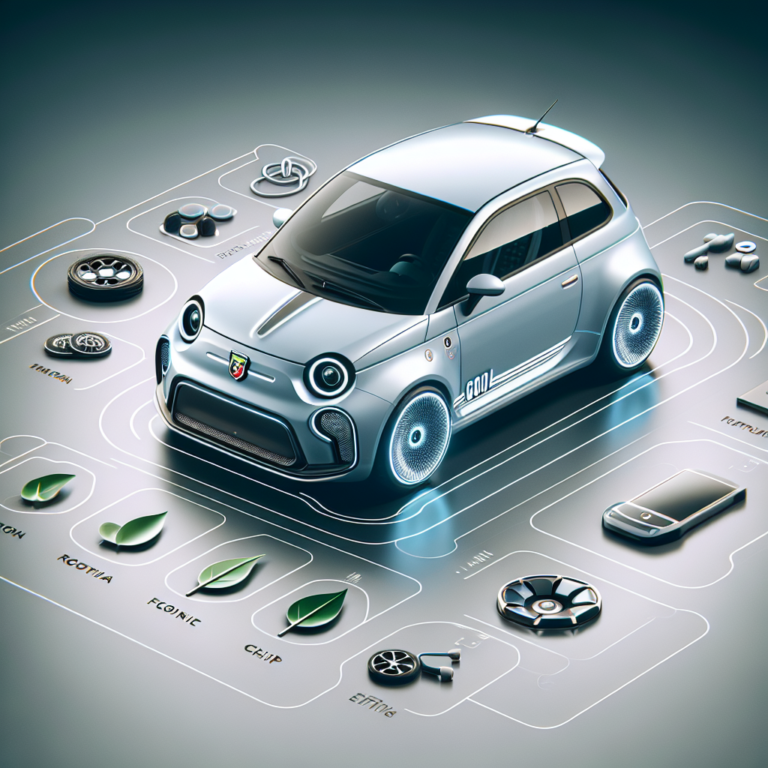 "A photograph for children of the futuristic and eco-friendly Abarth 600e electric car by Italian brand Abarth."