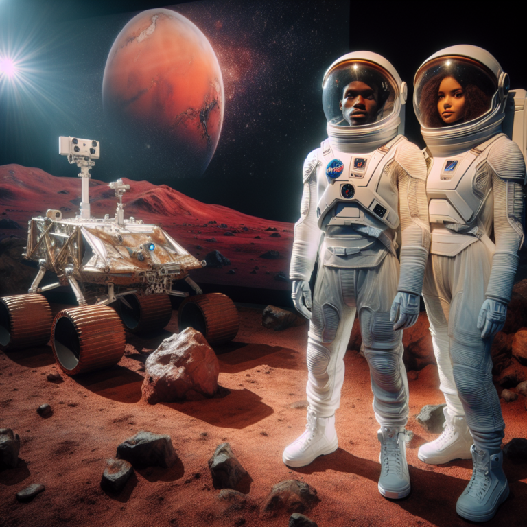 "Captivating images of astronauts embarking on a Mars simulation adventure await young explorers."