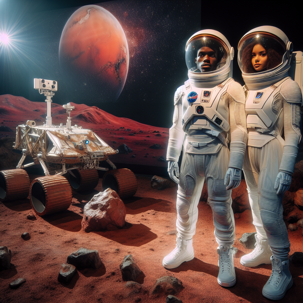 "Captivating images of astronauts embarking on a Mars simulation adventure await young explorers."