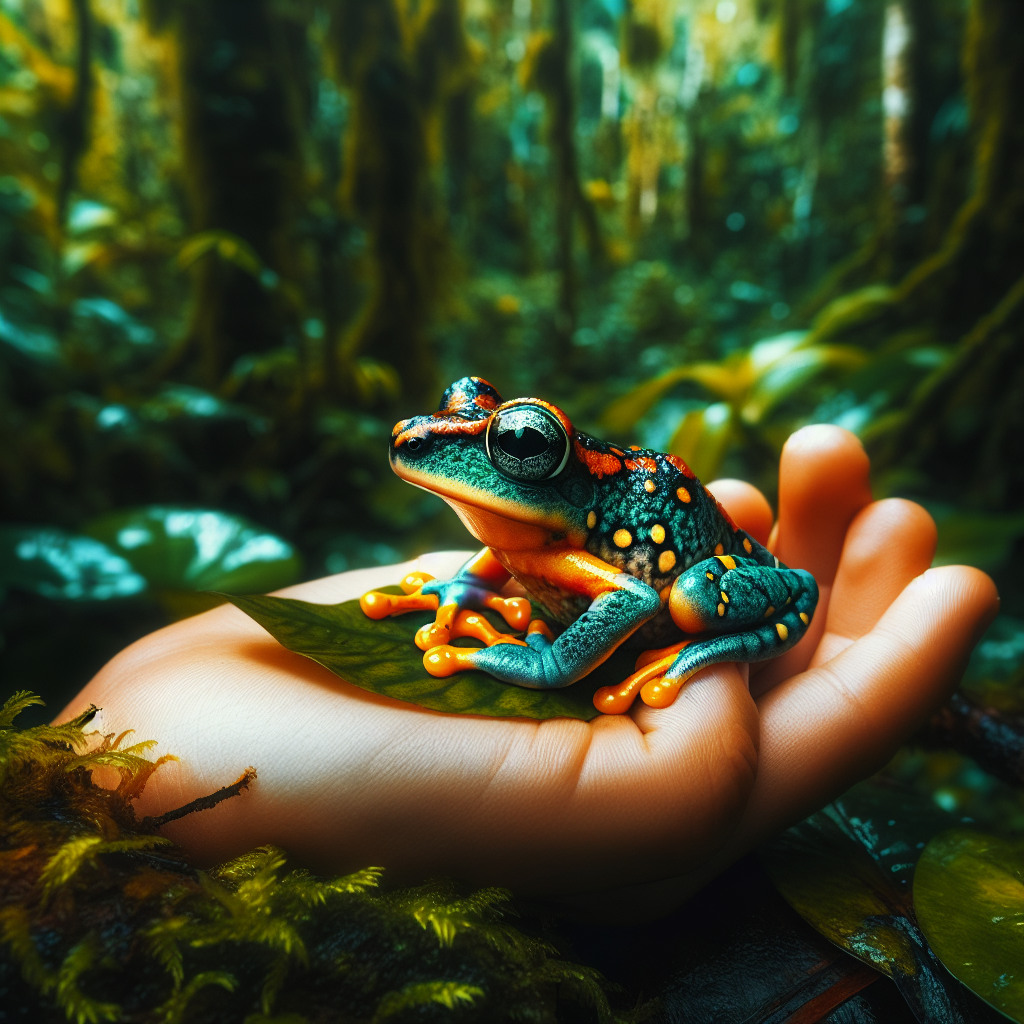 "Capture the enchanting world of the tiny Brazilian frog, Brachycephalus pulex, in a special photo feature for children!"