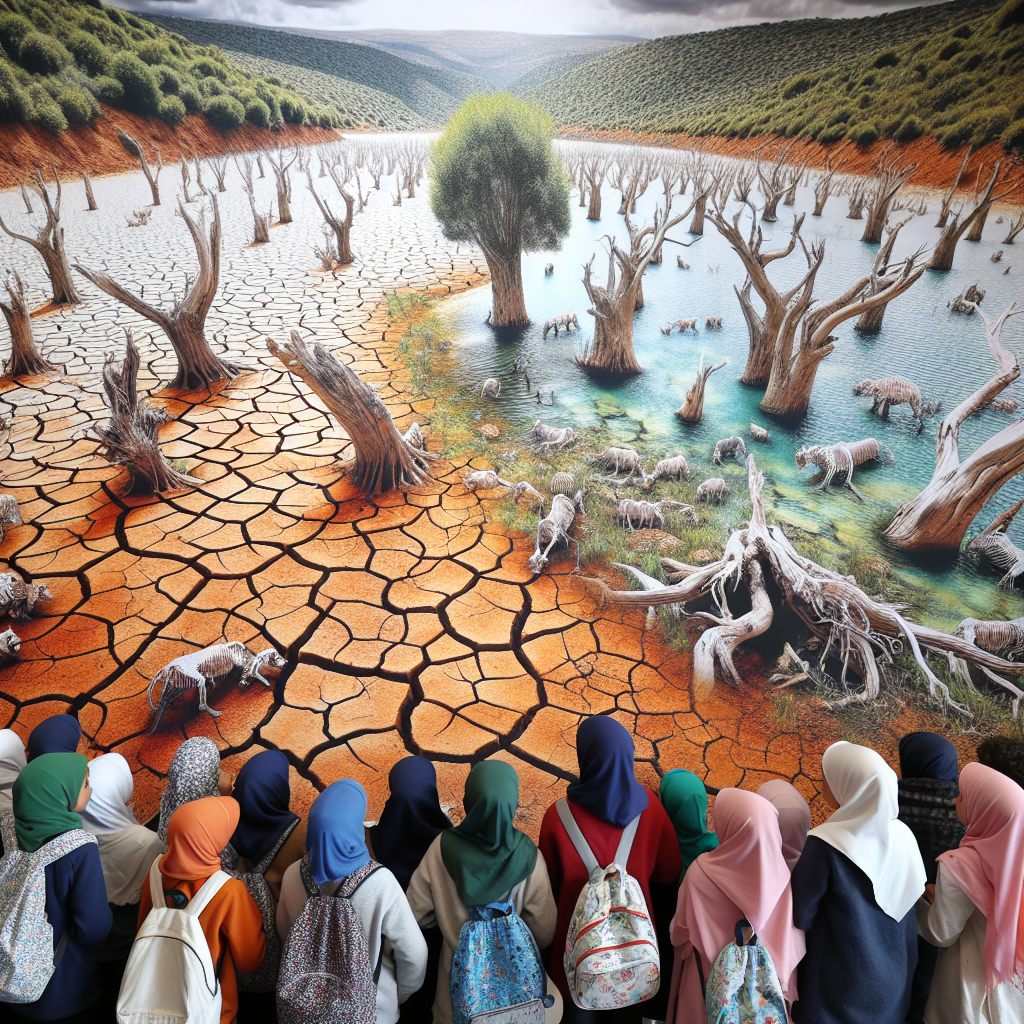 "Captivating images of the impact of drought in Morocco – a lesson for young minds about the importance of water conservation and environmental protection."