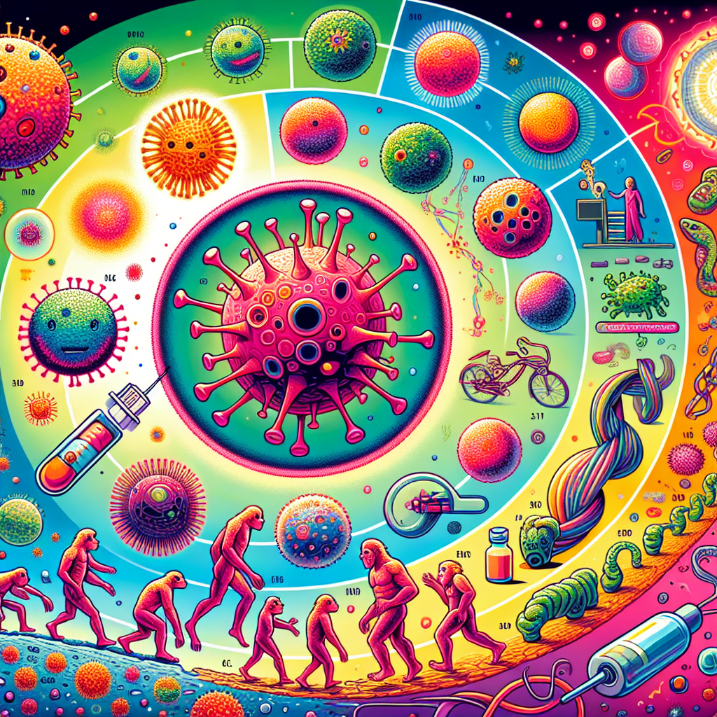 "A fun and colorful illustration for children of the fascinating world of viruses and their role in human evolution!"