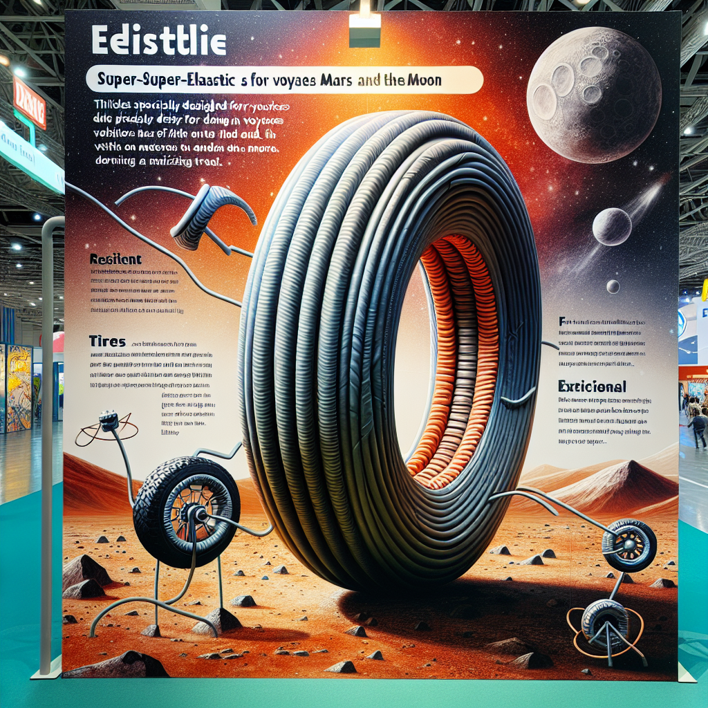 "A captivating photography for children showcasing the extraordinary superelastic tires designed for Mars and the Moon adventure!"