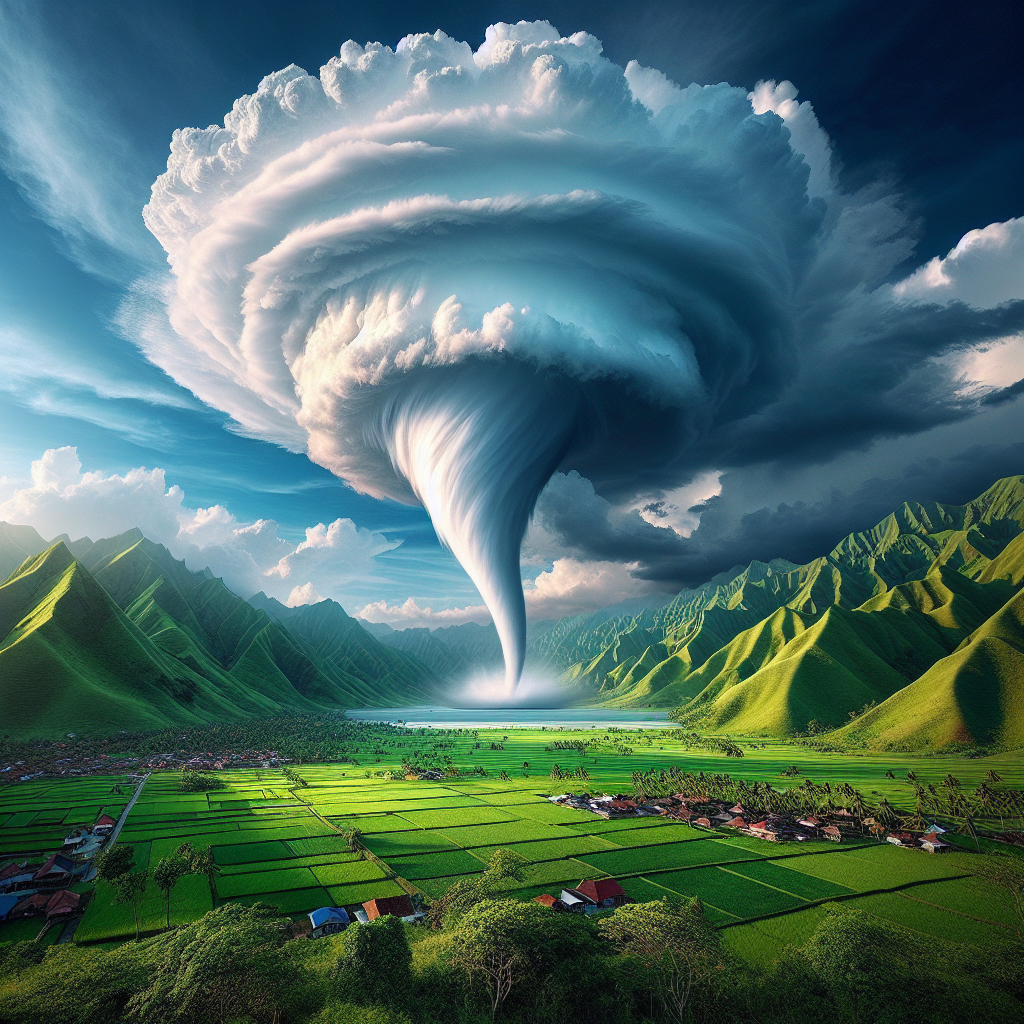 "A breathtaking photo for children of an extraordinary tornado in Indonesia!"