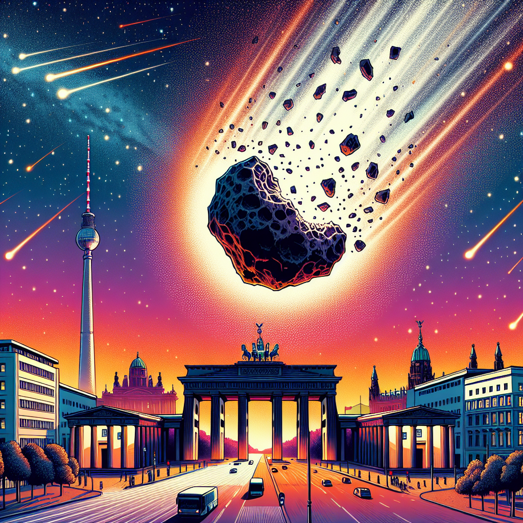 "A captivating and educational photography for children of the mesmerizing disintegration of an asteroid above Berlin."