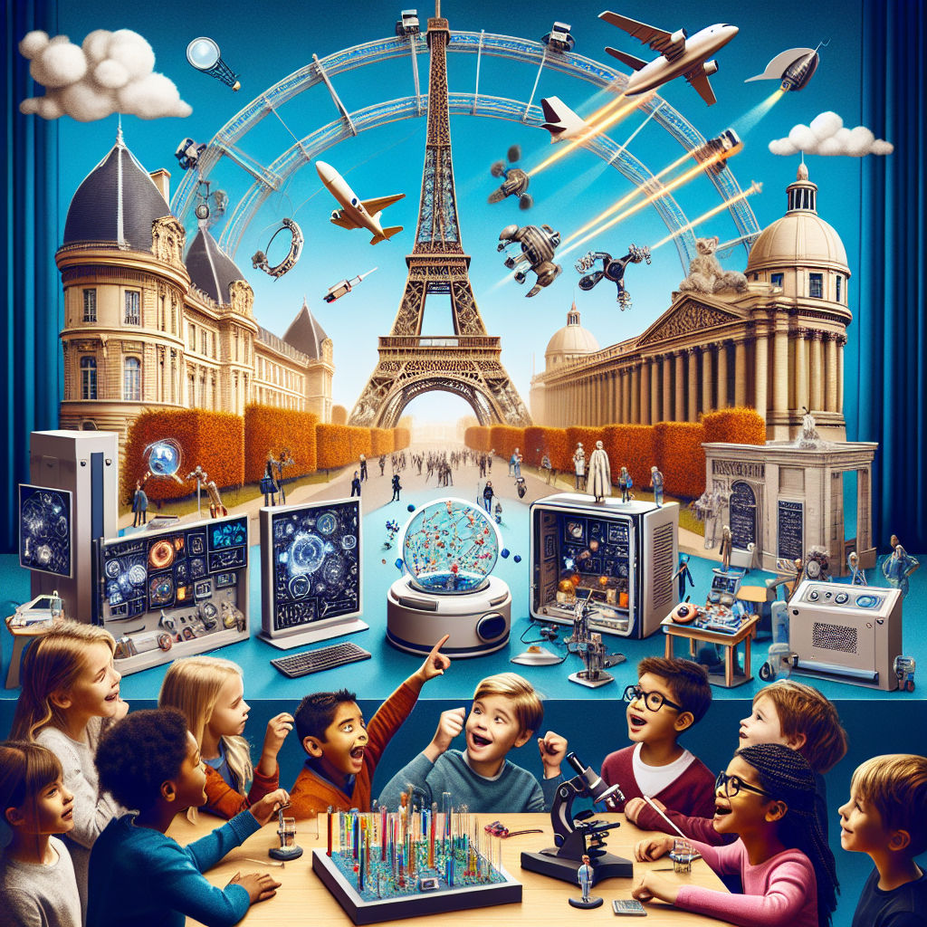 A photography for children of the exciting Paris-Saclay Summit showcasing the wonders of science and exploration!