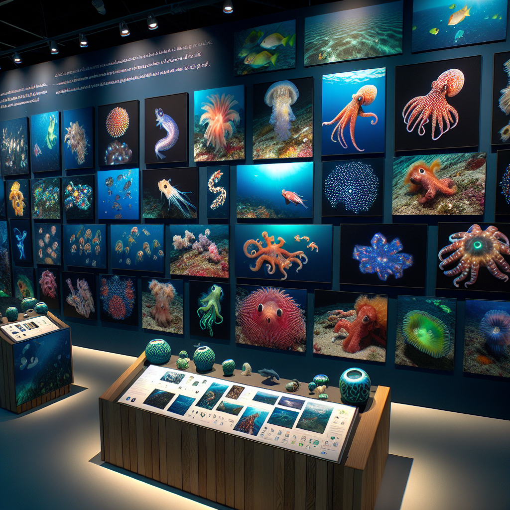 "A fascinating children's photography exhibition showcasing the incredible deep-sea creatures recently discovered in the Pacific Ocean near the coasts of Chile!"