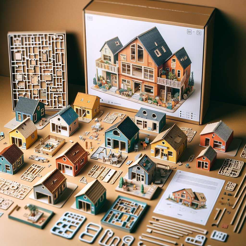 "A photography for children of innovative mini houses in kit form from a well-known online store."
