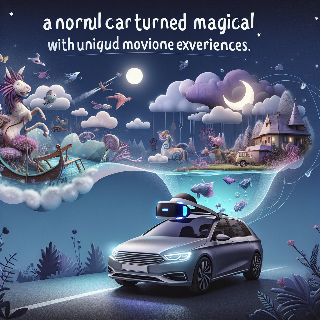 "A photography for children of a virtual reality headset transforming car journeys into exciting adventures!"