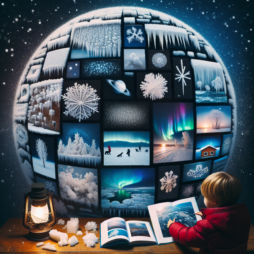 "A captivating photo series for children showcasing the wonders of the Earth's changing atmosphere in winter."