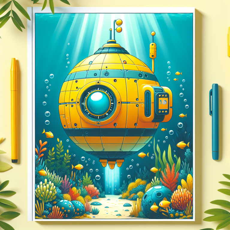 "A photography for children of a futuristic yellow buoy on a mission to unlock the secrets of the tropical oceans and protect our planet's future."