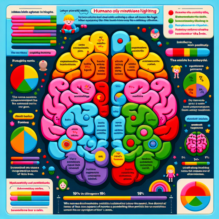 "A fun and educational brain diagram for children to explore the myth of using only 10% of our brain!"